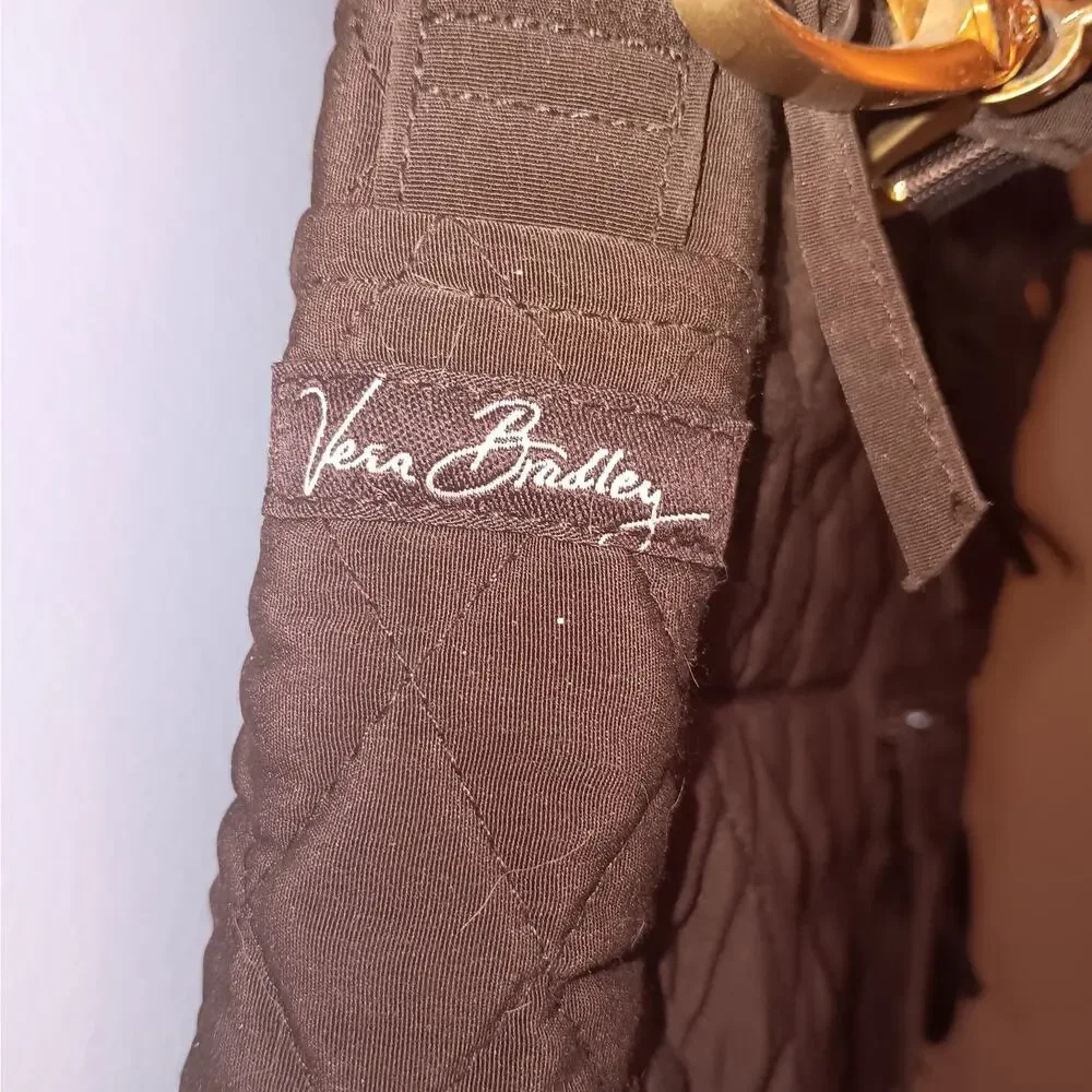 EUC Vera Bradley Solid Brown Quilted Computer/Laptop Bog